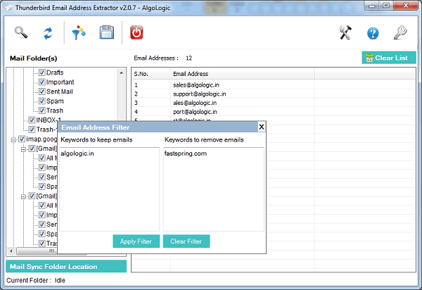 Thunderbird Email extractor free software